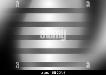 Ein eleganter monochromer Hintergrund mit horizontalen Streifen und dezentem Metallic-Glanz mit weichem Lichtverlauf für einen raffinierten Look. Stockfoto