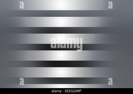 Ein abstrakter Hintergrund mit Metallic-Grau, horizontalen Streifen und einem dezenten Lichtreflexeffekt. Stockfoto
