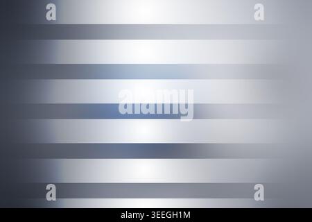 Ein minimalistisches abstraktes Design, bestehend aus horizontalen Streifen, die auf einem glatten, weichen Silber- und Grauverlauf überlagert sind, sorgt für einen eleganten Metallic-Look. Stockfoto