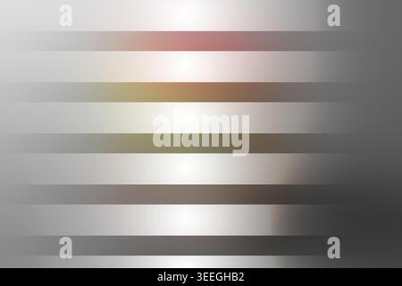 Ein raffinierter abstrakter Hintergrund mit horizontalen Streifen in Metallic-Optik, dezenten Farbverschiebungen und sanften Lichtreflexen. Stockfoto