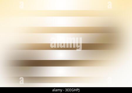 Abstrakter Hintergrund mit horizontalen Farbverlaufsstreifen in Gold-, Braun- und Weißtönen, die einen modernen und eleganten Metallic- oder strukturierten Effekt erzeugen Stockfoto