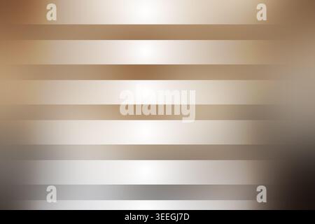Ein abstrakter Hintergrund mit horizontalen Streifen mit warmen, metallischen Lichtverläufen, die eine raffinierte und elegante visuelle Textur schaffen. Stockfoto