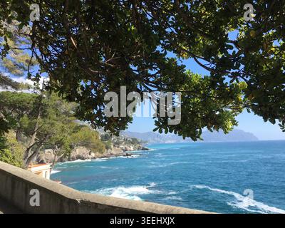 Nervi ist ein ehemaliges Fischerdorf an der Riviera di Levante, heute ein Badeort in Ligurien, Italien, Europa. Stockfoto