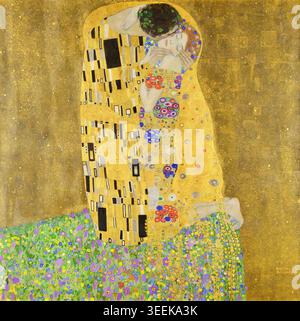 Gustav Klimt Bauernhof Garten 1905 Ölgemälde mit lebendigen Blumenfeldern mit dekorativem Muster und leuchtender Farbharmonie Stock Vektor