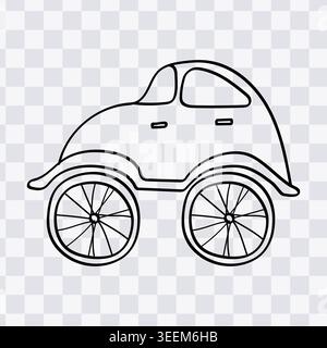 Oldtimer Classic Transport Handgezeichneter Doodle. Vektorabbildung Stock Vektor
