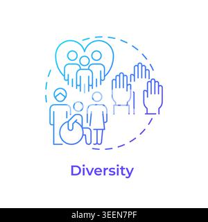 Symbol für das Konzept „Diversity Blue Gradient“ Stock Vektor