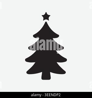 Weihnachtsbaum Silhouette Vektor Festliche Weihnachtsbaum Icon Clipart Stock Vektor