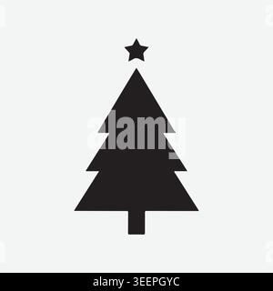 Weihnachtsbaum Silhouette Vektor Festlicher Weihnachtsbaum Isoliertes Symbol Stock Vektor