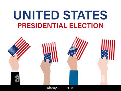 Präsidentschaftswahlen in den USA. Wahlkonzept. Vektorabbildung. Stock Vektor