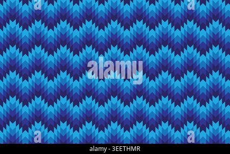 Abstrakter Blauer Chevron Nahtloser Muster Geometrischer Pfeil Hintergrund Stock Vektor