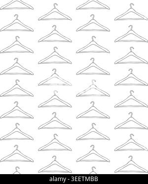 Nahtloses Vektor-Muster des Kleiderbügels Stock Vektor