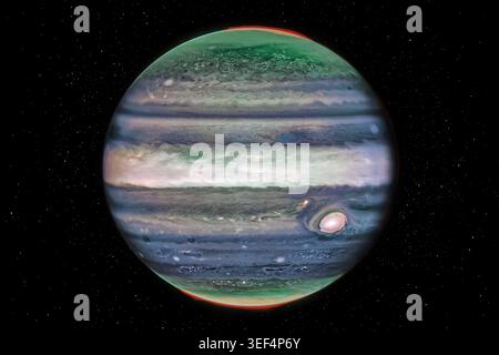 Jupiter ist der fünfte Planet der Sonne im Sonnensystem. Bildelemente, die von der NASA bereitgestellt werden. Stockfoto