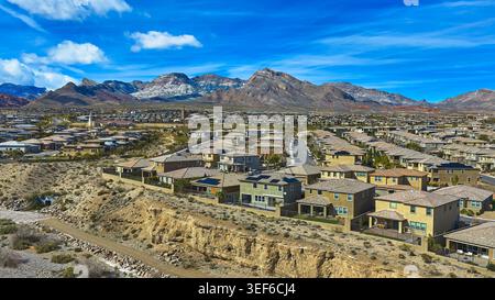 Nevada mit Red Rock Mountains und Schnee in Las Vegas Stockfoto