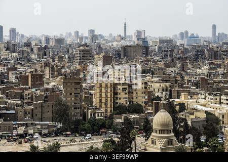 Panorama, Stadtblick von der Zitadelle, Kairo, Ägypten Stockfoto