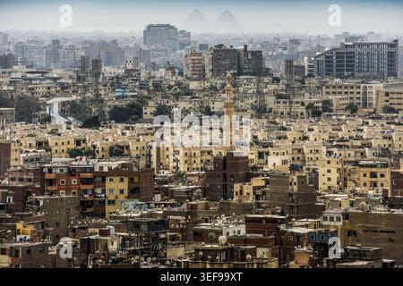 Panorama, Stadtblick von der Zitadelle, Kairo, Ägypten Stockfoto