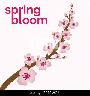 Zarte rosafarbene Blütenblüten mit zarten rosa Blüten schaffen einen traumhaften Sakura-Hintergrund, perfekt für romantische Designs und saisonale Projekte Stock Vektor