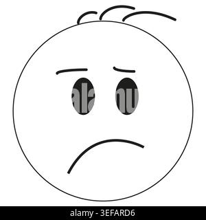 Trauriges Emoji-Gesicht. Symbol für unglückliche Emotionen. Vektor-Sorrow-Zeichen. Gedrücktes Smiley-Symbol. EPS 10. Stock Vektor