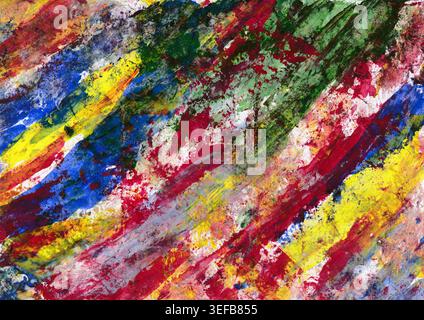 Farbige Abstrakte Pinselstriche Aus Acryl. Mehrfarbige Acryltextur Malerei Hintergrund Stockfoto