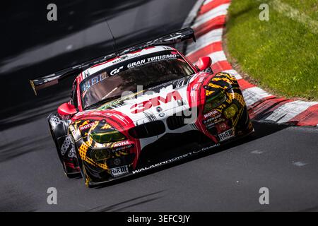 14. Mai 2026, Rheinland-Pfalz, Nürburg: Der BMW E89 Z4 (EVO 2013) mit Startnummer 36 vom Team Saugmotoren Motorsport 3M mit den Fahrern Julian Reeh, Ralf Schall, Henry Walkenhorst und Christian Scherer fährt im Qualifying 1 auf der Nordschleife des Nürburgrings. Foto: Silas Stein/dpa Stockfoto