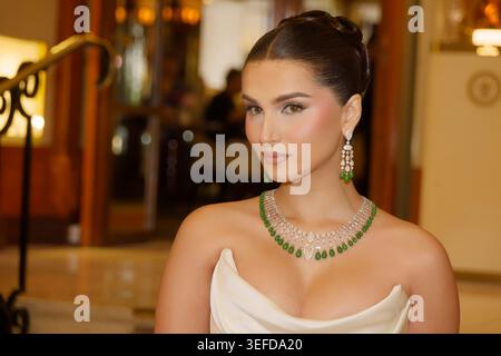 Cannes, Frankreich. Mai 2026. Tara Sutarias wird im Hotel Le Majestic Barriere während der 79. Ausgabe des Internationalen Filmfestivals von Cannes am 14. Mai 2026 in Cannes, Frankreich, gesehen. Quelle: Bernard Menigault/Alamy Live News Stockfoto