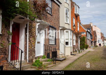 Mermaid Street in der historischen Rye-Stadt in East Sussex Stockfoto