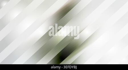 Moderner abstrakter Hintergrund mit diagonalen Streifen in weiß-, Grau- und sanften Olivgrün-Tönen mit subtilen Lichtern. Stockfoto