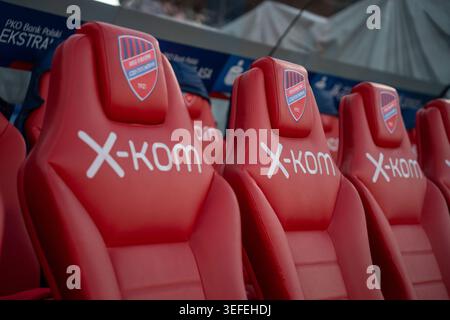 Stadion von Rakow während PKO BP Ekstraklasa - Spieltag 31 Saison 25/26 Spiel zwischen den Teams von Rakow Czestochowa und Jagiellonia Bialystok (Kazimier) Stockfoto