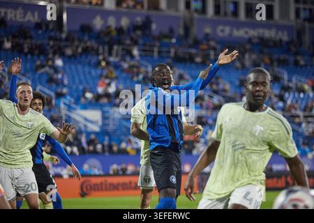 Montreal, Ciudad de Mexico, Kanada. Mai 2026. Prinz Owusu Nr. 9 des CF Montreal im Spiel zwischen CF Montreal und Portland Timbers im Saputo Stadium. Am 13. Mai 2026 in Montreal, Kanada. (Credit Image: © Horacio Zamora/eyepix via ZUMA Press Wire) NUR REDAKTIONELLE VERWENDUNG! Nicht für kommerzielle ZWECKE! Stockfoto