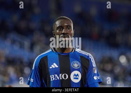 Montreal, Ciudad de Mexico, Kanada. Mai 2026. Prinz Owusu #9 vom CF Montreal sieht sich während des Spiels zwischen CF Montreal und Portland Timbers im Saputo Stadium an. Am 13. Mai 2026 in Montreal, Kanada. (Credit Image: © Horacio Zamora/eyepix via ZUMA Press Wire) NUR REDAKTIONELLE VERWENDUNG! Nicht für kommerzielle ZWECKE! Stockfoto