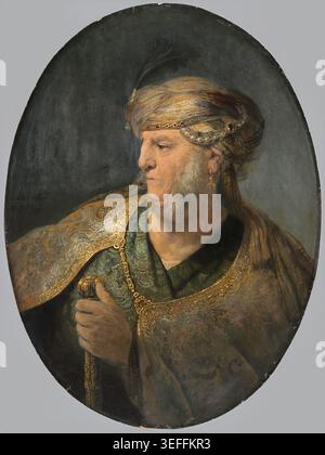 Rembrandt van Rijn – Büste eines Mannes in orientalischer Tracht, 1633, Niederlande, männliches Porträt in exotischer Kleidung | ArchiVerse Stockfoto