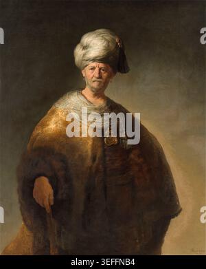 Rembrandt van Rijn – Mann in orientalischer Tracht, 1632, Niederlande, männliches Porträt in exotischer Kleidung | ArchiVerse Stockfoto