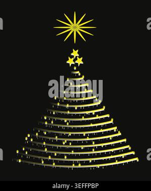 Moderne minimalistische Weihnachtsbaum-Vektor-Illustration mit sauberem geometrischem Stil. Stock Vektor