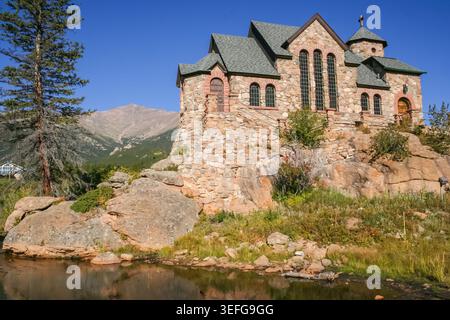 St. Malo Kapelle im Allenspark in der Nähe des Rocky Mountains National Park, USA Stockfoto
