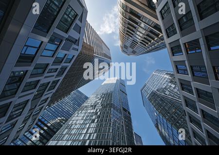 Großes Panorama der Skyline von frankfurt am Main. Stockfoto