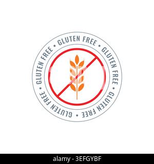 Glutenfreies Konzept im Kreis. Glutenfrei um den Kreis herum Stock Vektor