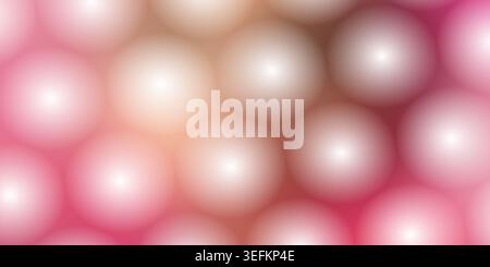Ein digitaler abstrakter Hintergrund mit einem Muster aus weichen, leuchtenden Kugeln mit einem glatten Farbverlauf von Rosa- zu Beigetönen. Stockfoto