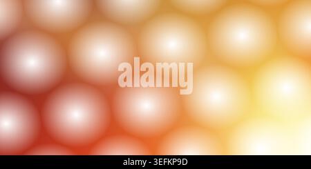 Ein lebendiger abstrakter Hintergrund mit einem Muster aus leuchtenden, weichen Kugeln in warmen Orange-, Gelb- und Rottönen für einen Bokeh-Effekt. Stockfoto