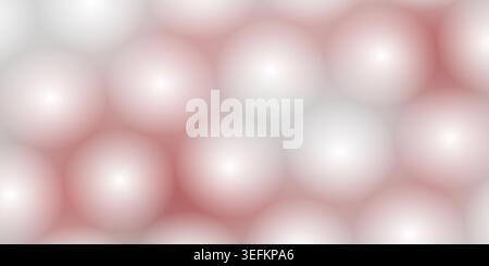 Ein sanfter abstrakter Hintergrund, bestehend aus einem sich wiederholenden Muster aus weichen, leuchtenden Kugeln in verschiedenen Rosa- und Weißtönen. Stockfoto