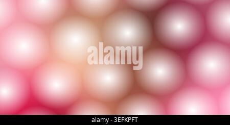 Ein lebendiger abstrakter digitaler Hintergrund, der aus einem Muster aus weichen, leuchtenden Kugeln mit einem glatten Farbverlauf von Rosa zu Magenta besteht. Stockfoto
