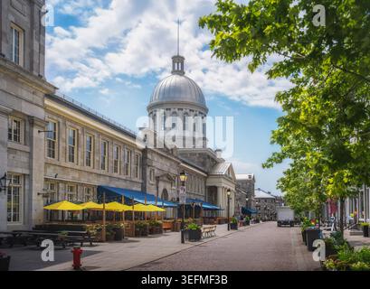 Charmante Saint-Paul Street und Bonsecours Market - Montreal, Quebec, Kanada Stockfoto