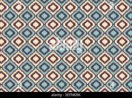 Nahtlose Strickmuster. Geometrisches Strickgarnmuster zum Umwickeln. Farbenfrohe Baumwoll-Textil- und Seidenmuster als Hintergrund Stockfoto
