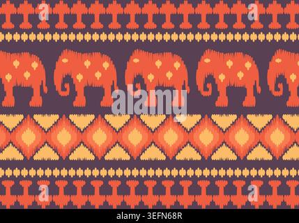 Nahtlose Strickmuster. Geometrisches Strickgarnmuster zum Umwickeln. Farbenfrohe Baumwoll-Textil- und Seidenmuster als Hintergrund Stockfoto