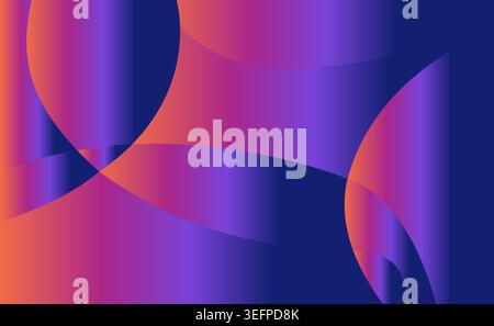 Abstrakte geometrische Formen mit leuchtendem lila und rosa Farbverlauf Stock Vektor