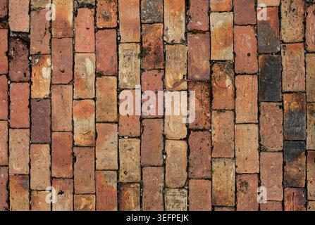 Nahaufnahme der klassischen roten Ziegelwand Stockfoto