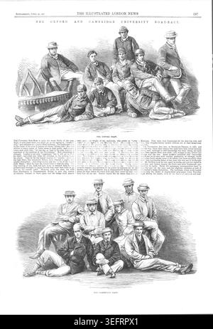 Oxford & Cambridge Boat Race Besatzungen 1867 Stockfoto