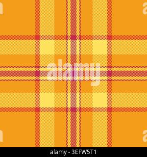 Stoff mit Karomuster und Inspiration-Struktur in Schottenmuster. Leiser Check Vektor Hintergrund nahtlos in gelb und gelb Farbpalette. Stock Vektor