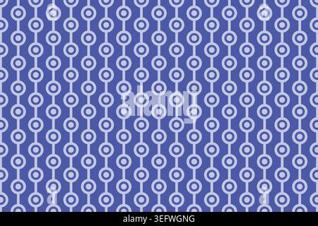 Blaues geometrisches Muster mit Kreisen und Punkten auf vertikalen Linien Stock Vektor