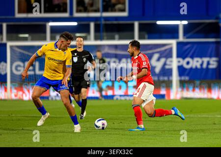 Lissabon, Portugal. Mai 2026. Estadio Antonio Coimbra da Mota Vangelis Pavlidis von SL Benfica während des Primeira Liga-Spiels zwischen GD Estoril Praia und SL Benfica im Estadio Antonio Coimbra da Mota am 16. Mai 2026 in Estoril, Portugal. Liga Portugal Betclic - GD Estoril Praia vs SL Benfica (Valter Gouveia/SPP) Credit: SPP Sport Pressefoto. /Alamy Live News Stockfoto