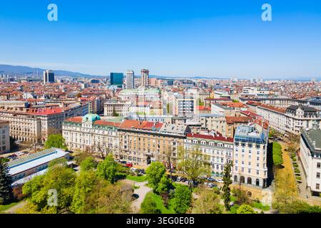 Der Stadtgarten oder der Gradska Gradina aus der Vogelperspektive in Sofia. Sofia ist die Hauptstadt und größte Stadt Bulgariens. Stockfoto