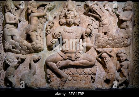 Indien, Bundesstaat Maharashtra, Mumbai, Fort District, Chhatrapati Shivaji Maharaj Vastu Sangrahalaya Museum, Statue von Brama Stockfoto
